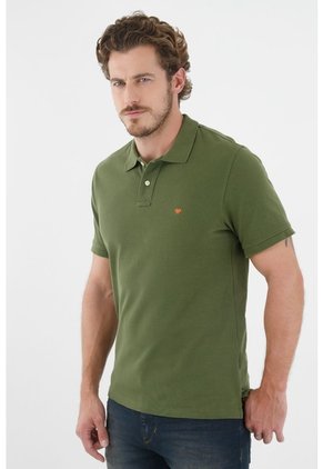 Tennis Polo Verde Con Raqueta Multicolor Para Hombre