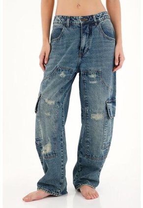 Tennis Jean Horseshoe Estilo Carpenter Con Rotos Para Mujer