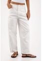 Tennis Jean Para Mujer De Algodón Blanco Corte Horse Shoe Con Cintura Lisa de Tennis