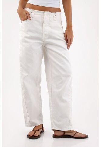 Tennis Jean Para Mujer De Algodón Blanco Corte Horse Shoe Con Cintura Lisa Tennis