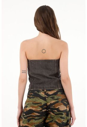 Tennis Camisa Strapless Azul Reversible Para Mujer