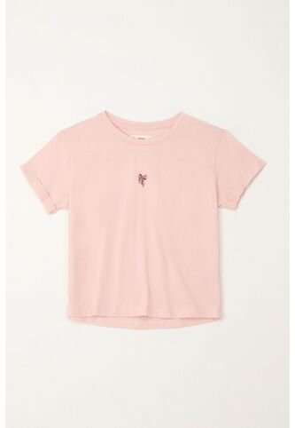 Camiseta Básica Estampada Rosada Para Niña Tennis