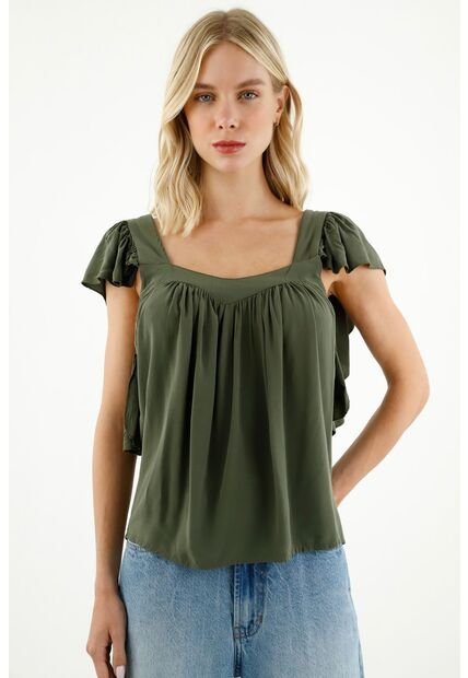 Tennis Camisa Verde De Tiras Con Bolero Para Mujer