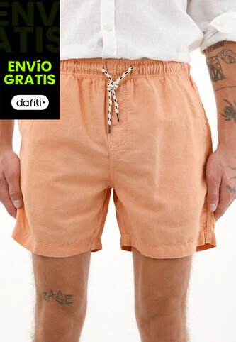 Tennis Bermuda Regular Fit Con Pretina Elástica Naranja Para Hombre Tennis