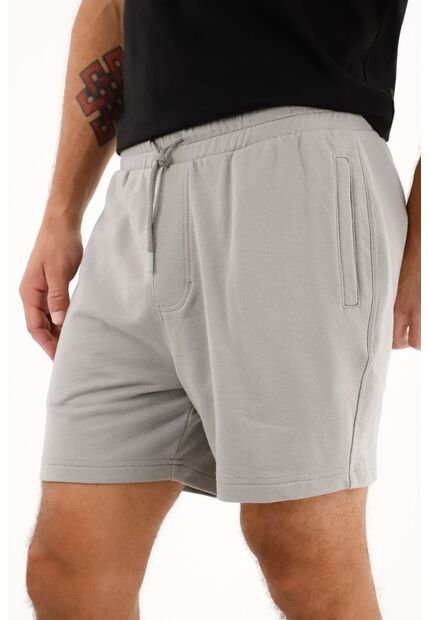 Tennis Bermuda Con Pretina Elástica Gris Para Hombre