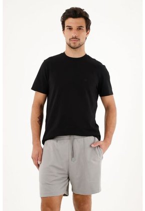 Tennis Bermuda Con Pretina Elástica Gris Para Hombre