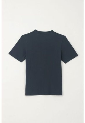 Camiseta Básica Con Raqueta Bordada Azul Para Niño
