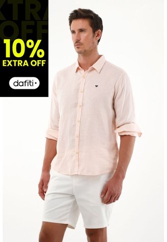 Camisa Rosada En Lino Para Hombre Tennis