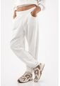 Tennis Pantalón Para Mujer De Algodón Blanco Fit Relajado Con Bolsillos Curvos de Tennis