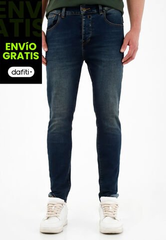 Tennis Jean Azul Super Skinny Con Iluminaciones Para Hombre Tennis