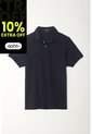 Tennis Polo Azul Cuello Tejido Para Hombre de Tennis