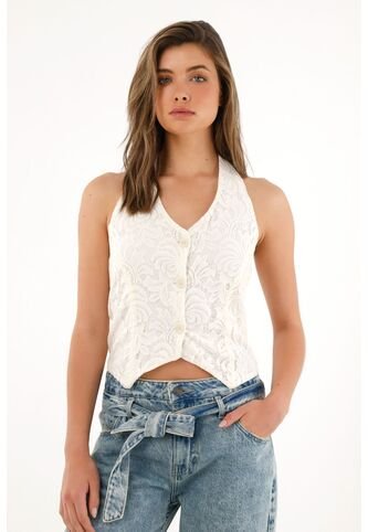 Tennis Chaleco Crudo En Encaje Para Mujer Tennis