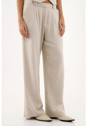 Pantalón Crudo Tipo Lino Para Mujer