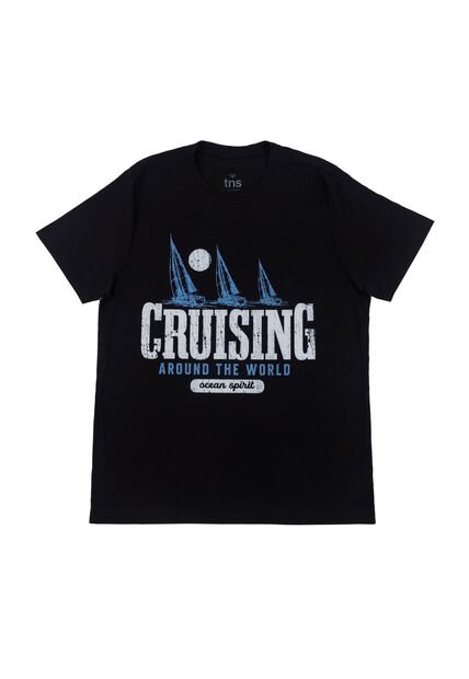 Tennis Camiseta Negra De Cuello Redondo Para Hombre