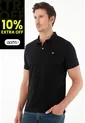 Tennis Polo Negra Cuello Tejido Para Hombre de Tennis