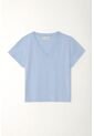 Tennis Camiseta Básica Cuello En V Azul Para Mujer de Tennis
