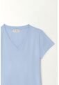 Tennis Camiseta Básica Cuello En V Azul Para Mujer de Tennis