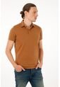Tennis Polo Café Con Raqueta Bordada Para Hombre de Tennis