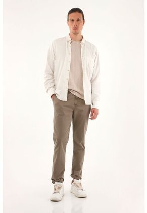 Tennis Camisa Crudo Con Bolsillos Delanteros Para Hombre