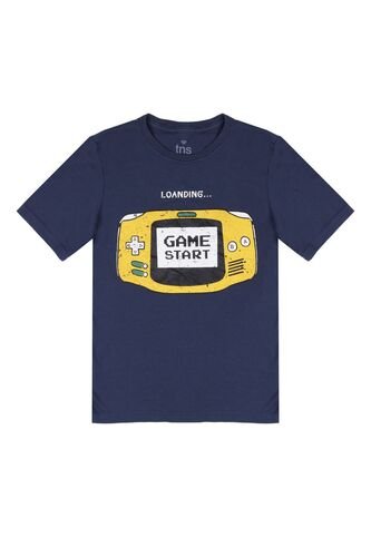 Camiseta Azul Con Estampado Frontal Para Niño Tennis