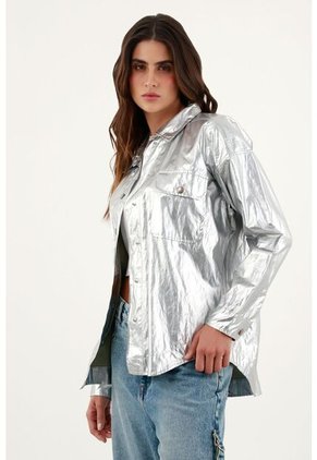 Camichaqueta Con Efecto Metalizado Para Mujer