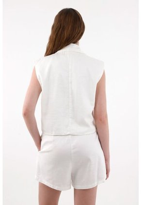 Tennis Chaleco Con Solapa Crudo Para Mujer