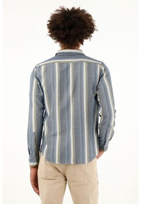 Tennis Camisa Manga Larga A Rayas De Color Para Hombre