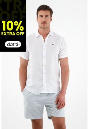 Tennis Camisa Blanca En Lino Para Hombre