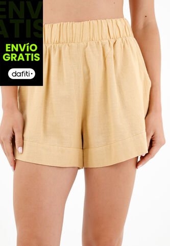 Tennis Bermuda Café Con Pretina Elástica Para Mujer Tennis