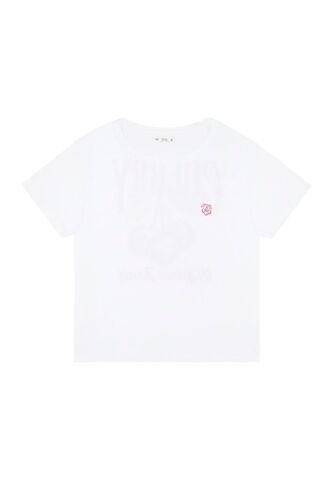 Tennis Camiseta Estampada De Manga Corta Blanca Para Mujer Tennis