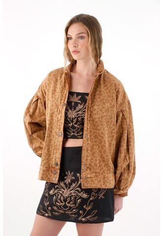 Tennis Abrigo Oversize De Diseño Animal Print Café Para Mujer Tennis