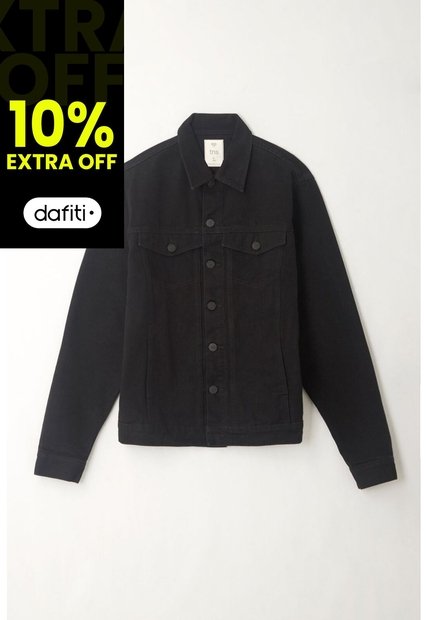 Tennis Chaqueta Negra En Denim Para Hombre