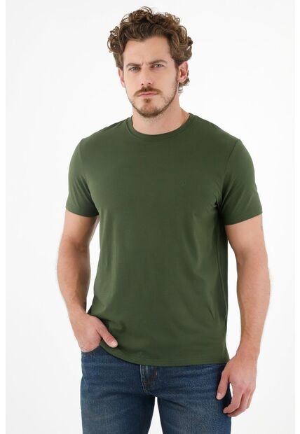 Tennis Camiseta Verde Cuello Redondo Para Hombre