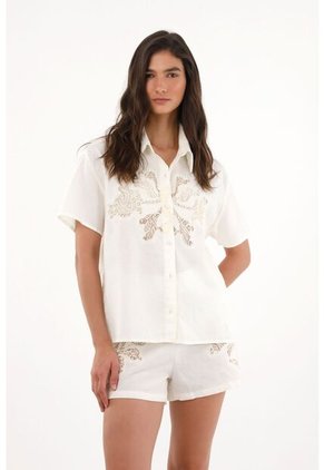 Tennis Camisa Crop Con Detalles De Encaje Crudo Para Mujer