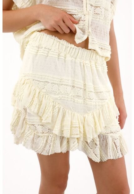 Tennis Falda Corta Con Boleros En Pico Cruda Para Mujer