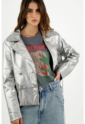 Tennis Chaqueta Tipo Blazer Metálica Para Mujer