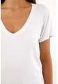 Tennis Camiseta Blanca Cuello V Para Mujer de Tennis