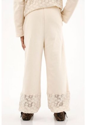 Pantalón Jogger Con Detalles De Encaje Crudo Para Niña