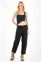 Tennis Camisa Tipo Crop Negra Para Mujer de Tennis