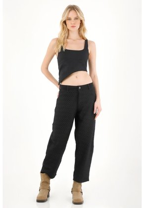 Tennis Camisa Tipo Crop Negra Para Mujer