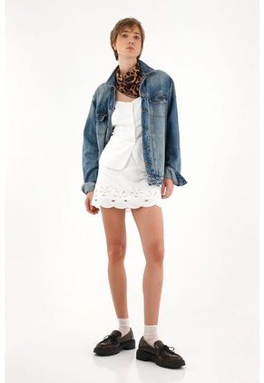 Tennis Falda Corta Con Manualidad Bordada Y Láser Para Mujer