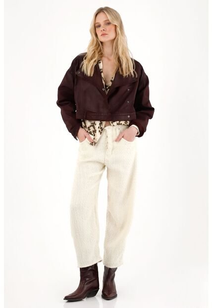 Tennis Jean Horseshoe Con Detalles Desflecados Crudo Para Mujer