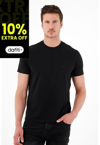 Tennis Camiseta Cuello Redondo Negra Para Hombre Tennis