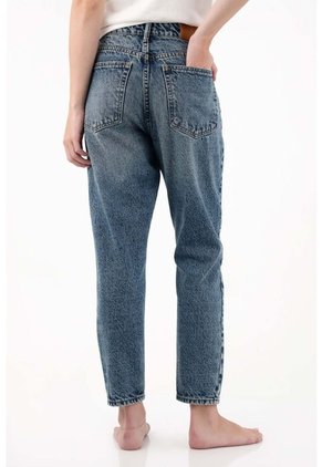 Tennis Jean Recto De Tiro Alto Azul Para Mujer