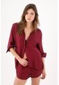 Tennis Camisa Relaxed Fit Con Textura Arrugada En Lyocell Vino Para Mujer de Tennis