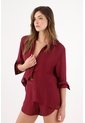 Tennis Camisa Relaxed Fit Con Textura Arrugada En Lyocell Vino Para Mujer de Tennis
