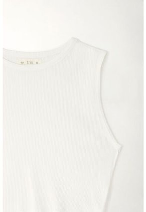 Tennis Camiseta Crop Manga Sisa Blanca Para Mujer