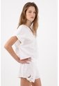 Tennis Camisa Relajada Con Escote V Calado De Algodón Blanco Para Mujer de Tennis