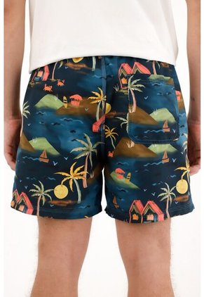 Tennis Pantaloneta De Baño Azul Estampada Para Hombre