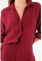 Tennis Camisa Relaxed Fit Con Textura Arrugada En Lyocell Vino Para Mujer de Tennis